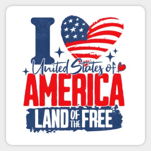 I Love America  - Celebrate 4th of July in Style Sticker